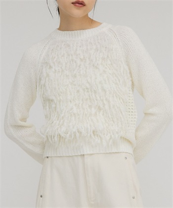 短版流蘇針織衫