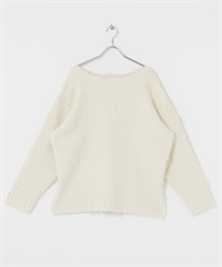 絨毛寬鬆羅紋針織衫(象牙白-one-IVORY)