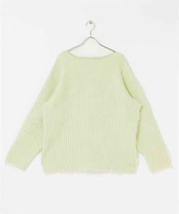 絨毛寬鬆羅紋針織衫(果綠色-one-其他綠色)