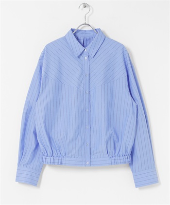繭型剪裁襯衫(藍色條紋-one-其他藍色)