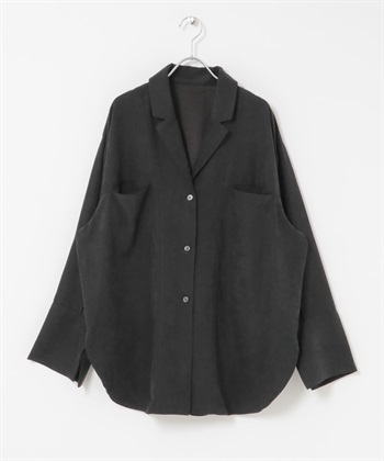 蜜桃絨寬版襯衫(炭灰色-one-CHARCOAL GRAY)