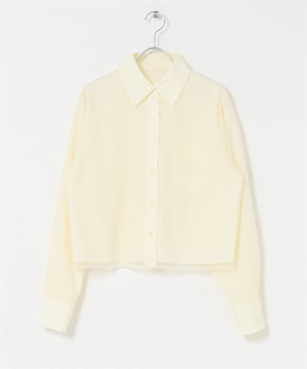 薄紗層次短版襯衫(象牙白-one-IVORY)