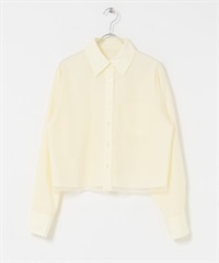 薄紗層次短版襯衫(象牙白-one-IVORY)