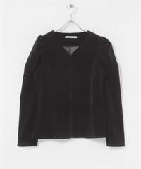 泡泡袖絲絨罩衫(黑色-one-BLACK)