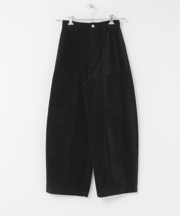 燈芯絨繭型長褲(黑色-36-BLACK)