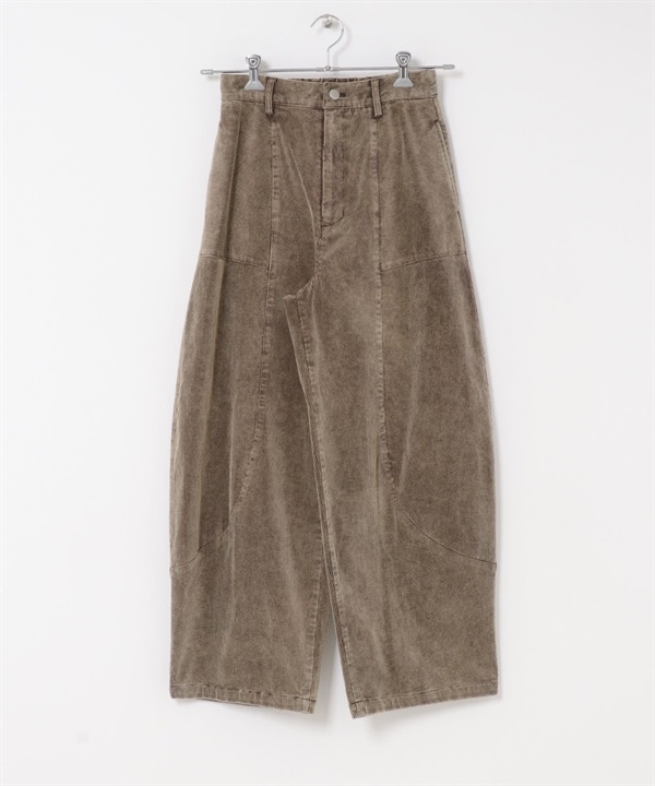 燈芯絨繭型長褲(棕色-36-BROWN)