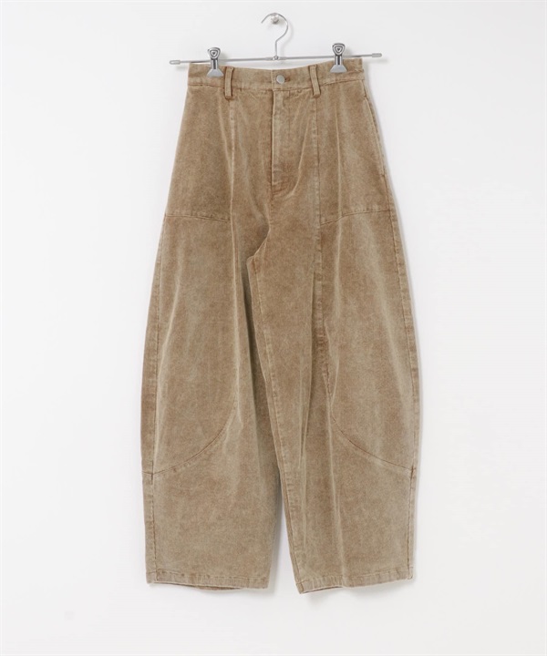 燈芯絨繭型長褲(淺褐色-36-其他棕色)