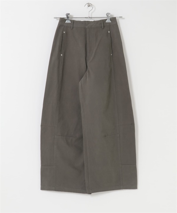 寬版繭型剪裁長褲(炭灰色-one-CHARCOAL GRAY)