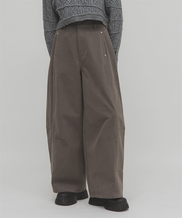 寬版繭型剪裁長褲