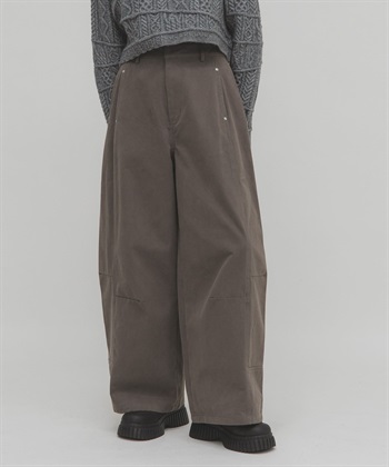 寬版繭型剪裁長褲