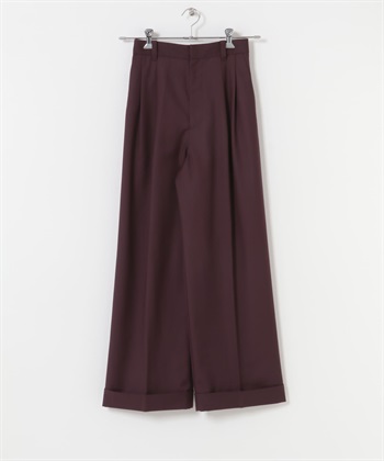 中央壓線直筒褲(酒紅色-one-BORDEAUX)