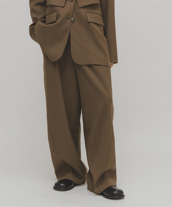 樽形剪裁打褶長褲