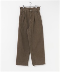 荷葉腰頭斜紋長褲(棕色-one-BROWN)