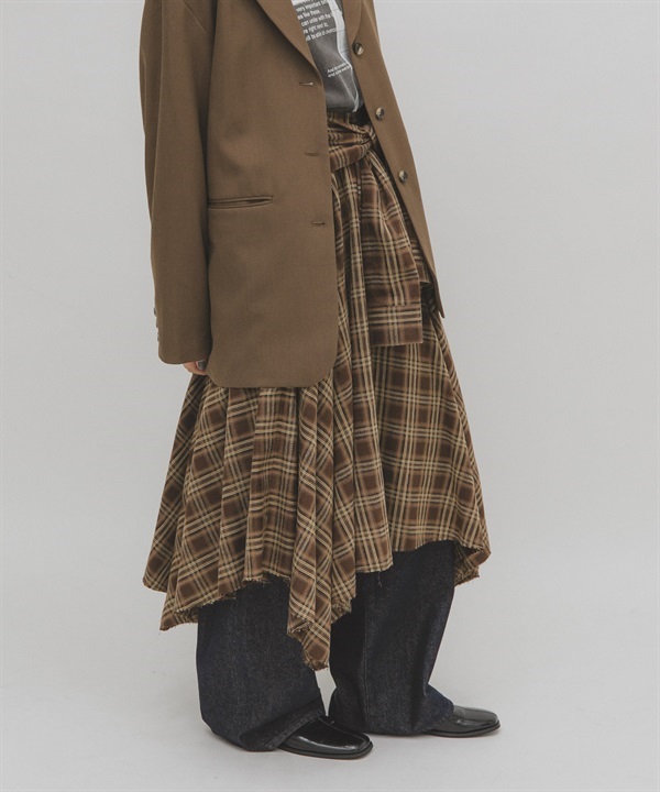 綁結設計格紋裙