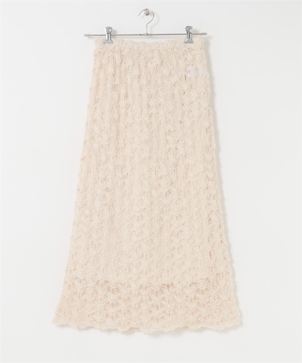 鉤針織長裙(附襯裙)(象牙白-one-IVORY)