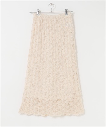 鉤針織長裙(附襯裙)(象牙白-one-IVORY)