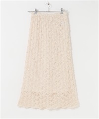 鉤針織長裙(附襯裙)(象牙白-one-IVORY)
