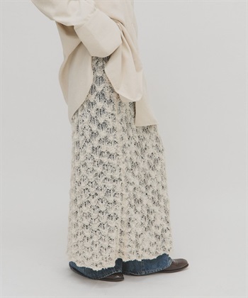 鉤針織長裙(附襯裙)