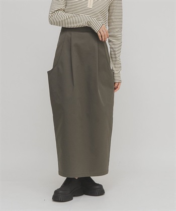 口袋設計繭型裙