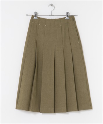 百褶中長裙(棕色-one-BROWN)