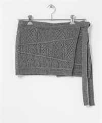 拼接麻花圍裹裙(灰色-one-GRAY)