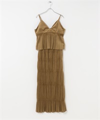 層次縮褶兩件式洋裝(駝色-one-CAMEL)