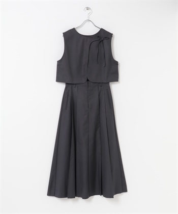2WAY背心兩件式洋裝(炭灰色-38-CHARCOAL GRAY)
