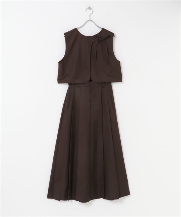 2WAY背心兩件式洋裝(棕色-36-BROWN)