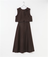 2WAY背心兩件式洋裝(棕色-36-BROWN)