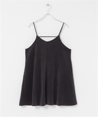 雪尼爾紗羅紋迷你細肩帶洋裝(炭灰色-one-CHARCOAL GRAY)