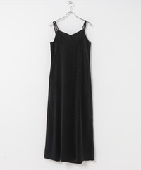 格紋燈芯絨細肩帶洋裝(黑色-one-BLACK)