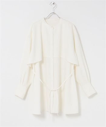 層次感迷你襯衫洋裝(米色-one-OFF WHITE)