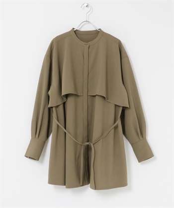 層次感迷你襯衫洋裝(棕色-one-BROWN)