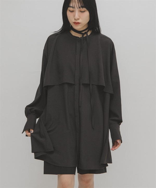 層次感迷你襯衫洋裝