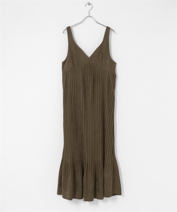 蜜桃絨百褶洋裝(棕色-36-BROWN)