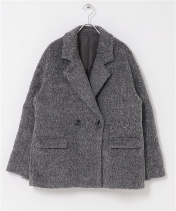 絨毛西裝外套(炭灰色-one-CHARCOAL GRAY)