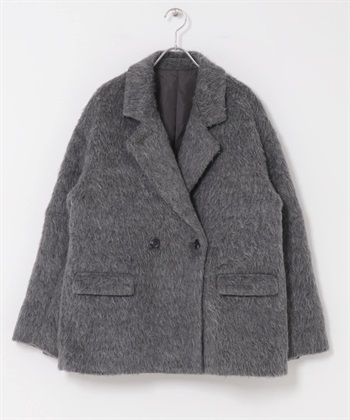 絨毛西裝外套(炭灰色-one-CHARCOAL GRAY)