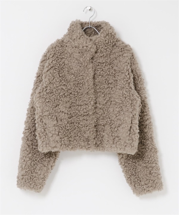 立體感絨毛夾克(灰膚色-one-其他膚色)