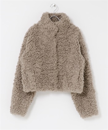 立體感絨毛夾克(灰膚色-one-其他膚色)