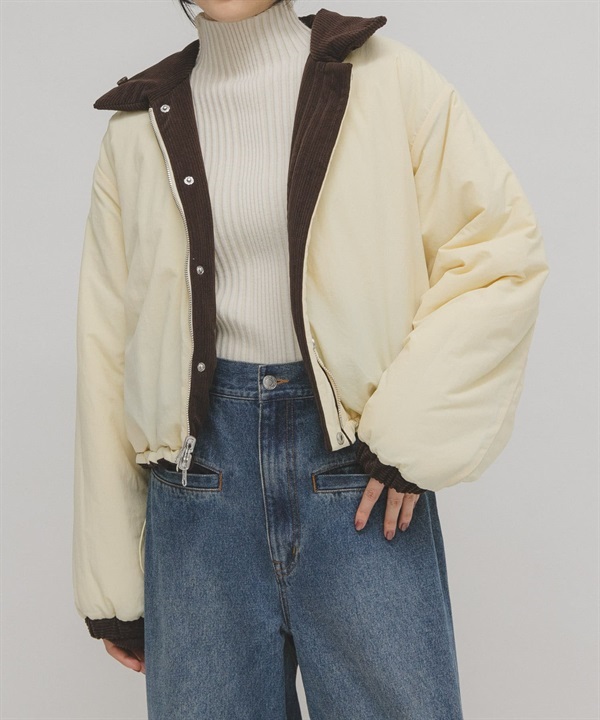 【成套組合】雙面穿填充夾克 × 巴拉克拉瓦帽