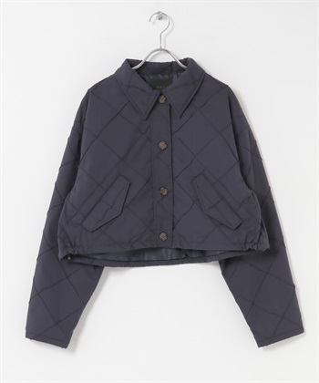 絎縫襯衫式夾克(藏青色-one-NAVY)