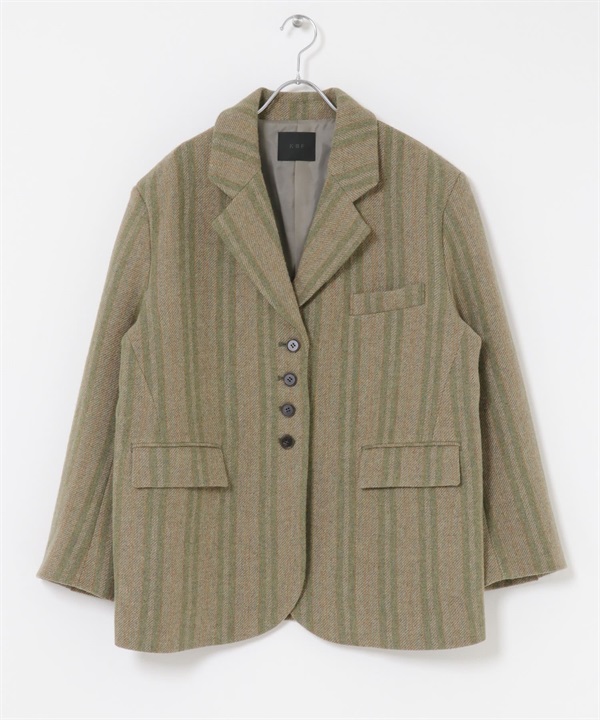 混羊毛西裝外套(綠色-one-其他綠色)