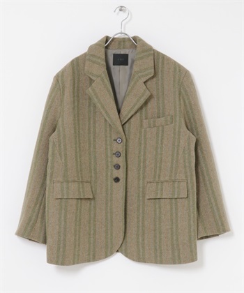 混羊毛西裝外套(綠色-one-其他綠色)