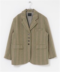 混羊毛西裝外套(綠色-one-其他綠色)