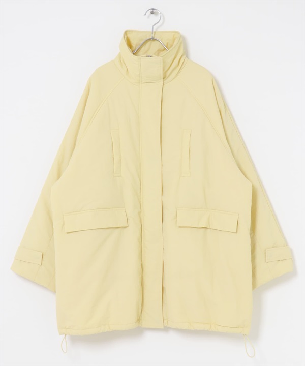 中長版填充大衣(奶油色-one-其他黃色)