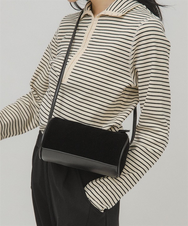 縫線設計絲絨迷你包