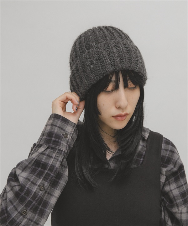 羅紋針織豆豆帽