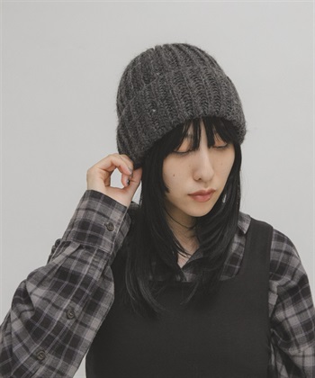 羅紋針織豆豆帽