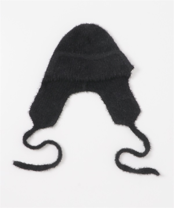 絨毛針織飛行帽(黑色-one-BLACK)