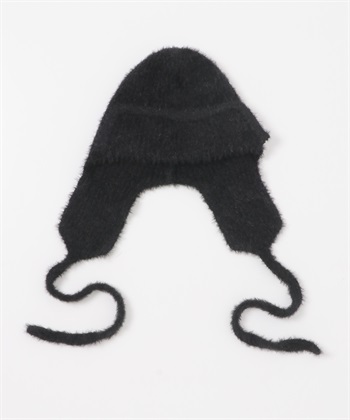 絨毛針織飛行帽(黑色-one-BLACK)